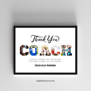 EDITABLE Coach Photo Collage Gift For Coach Collage Coach Photo Frame Coach Photo Gift Personalized Coach Sport Photo Gift Coach Gift