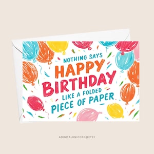 DRUCKBARE Lustige Geburtstagskarte, Einfache Geburtstagskarten, Digitale Geburtstagskarten, Print at Home Karten, Last Minute Karten, Alles Gute zum Geburtstag Karten