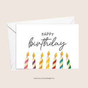 DRUCKBARE Geburtstagskarte, einfache Geburtstagskarten, digitale Geburtstagskarten, Print at Home Karten, Last Minute Karten, alles Gute zum Geburtstag Karten, Wert