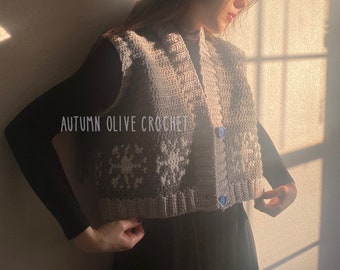 snowflake sparkle cropped vest