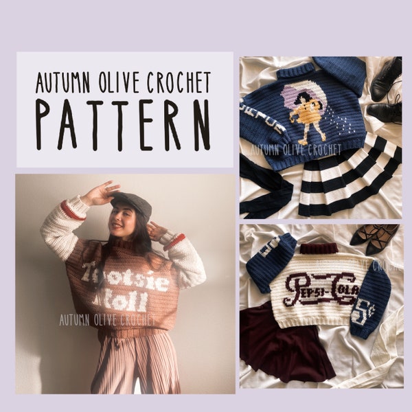 Crochet Pattern - Vintage Kitchen Sweaters, 10 in 1, size inclusive, simple, quick, beginner friendly, retro, old school, quirky, nostalgia