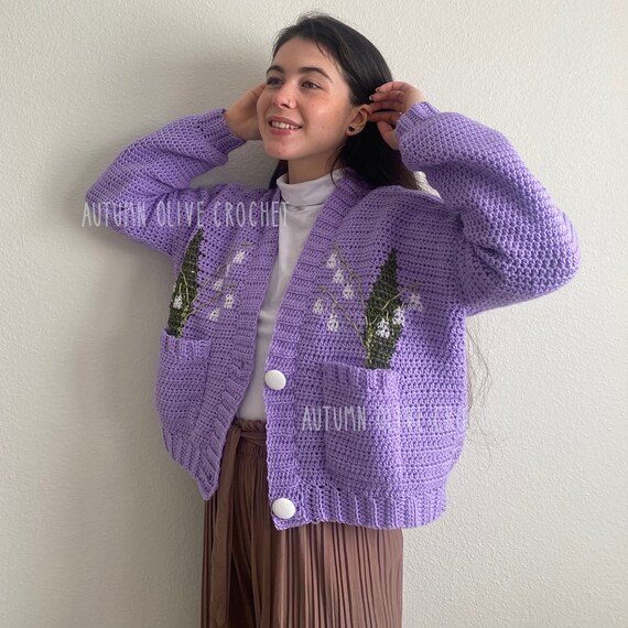 Lily of the Valley Cardigan M/L - Lightweight Oversized