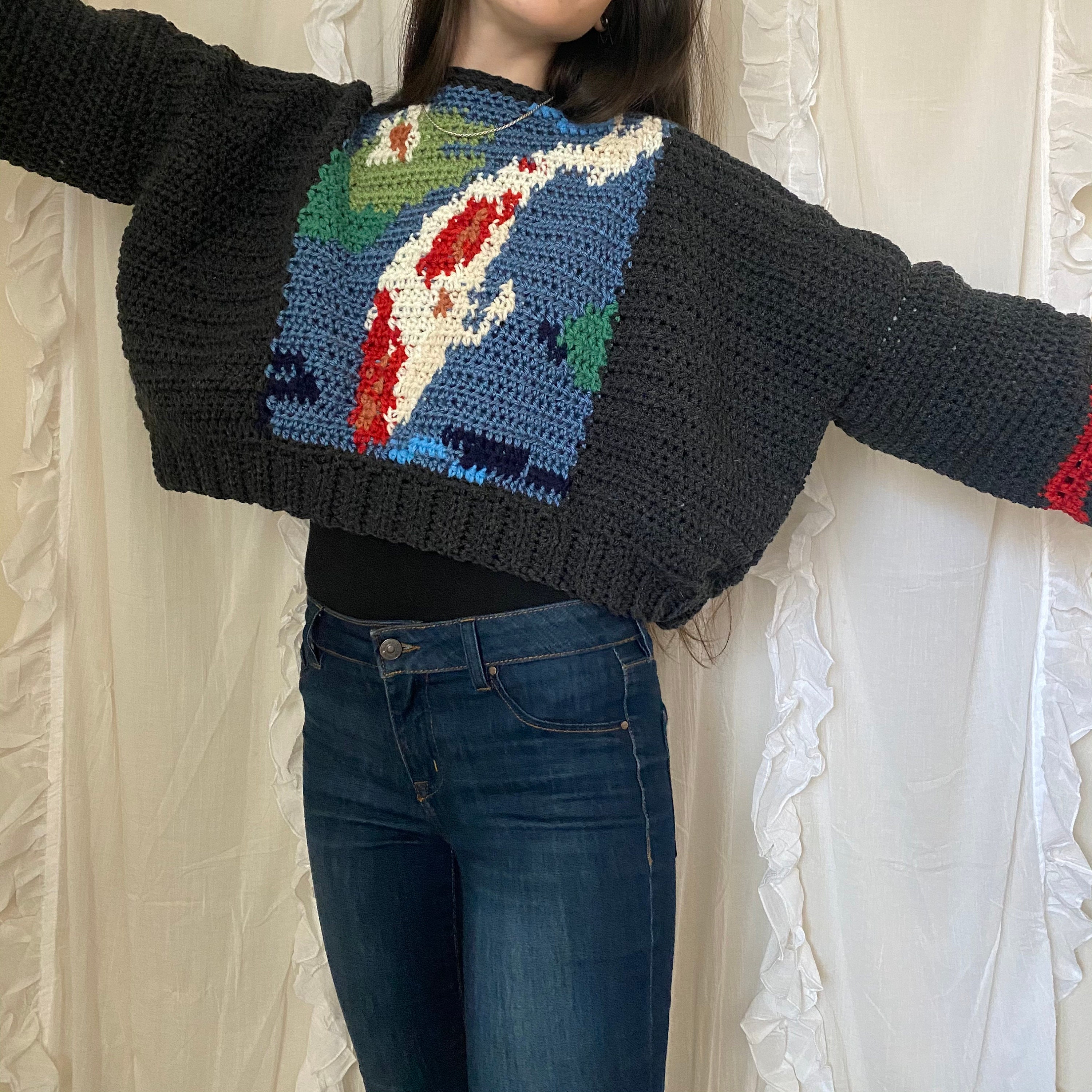 Crochet Pattern Koi Pond Sweater Oversized Pullover - Etsy