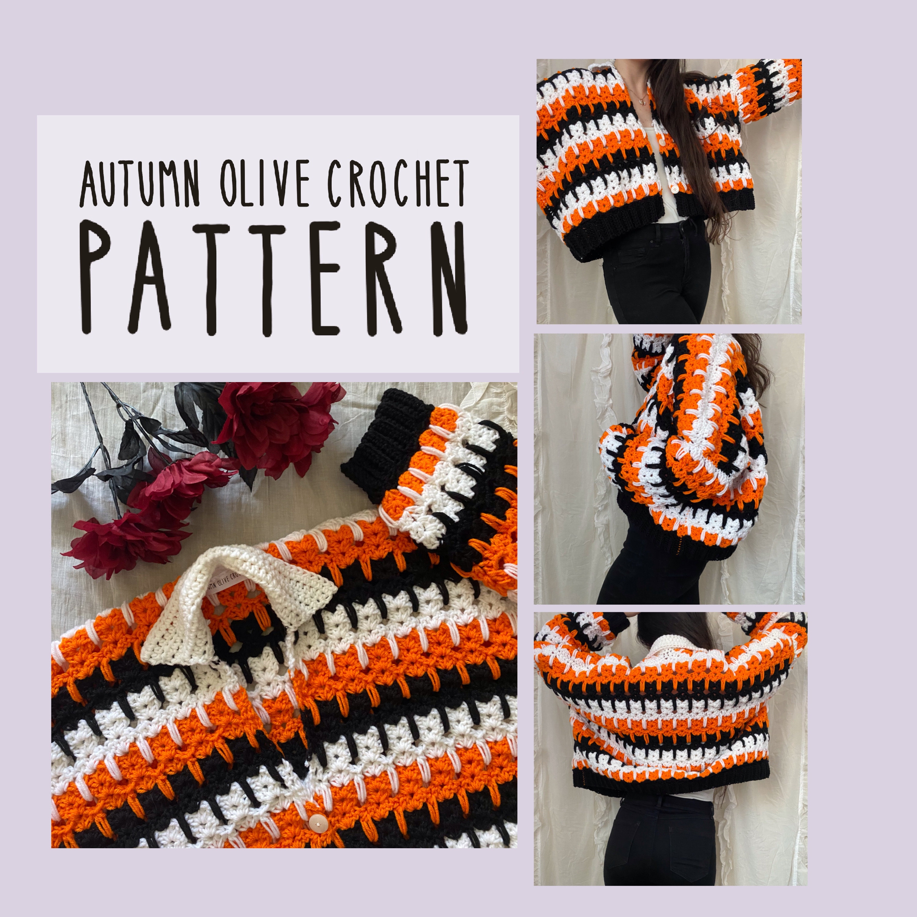 Crochet Pattern Calico Cats Cardigan Fun Cat Pattern Sweater Beginner Friendly Fashionable for All Seasons Multicolor Etsy