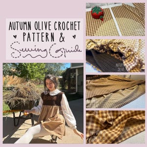 Crochet Pattern & Beginner Sewing Guide -- autumn olive crochet babydoll dress with pockets