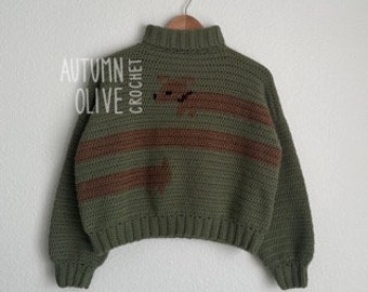 long dog mabel inspired sweater - cartoon crochet pullover