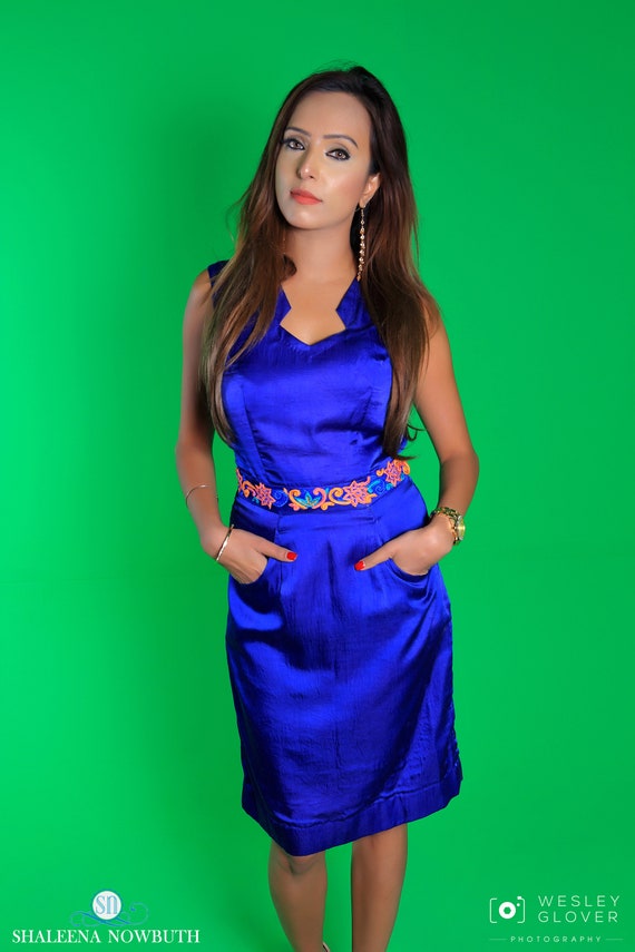 royal blue pencil dress