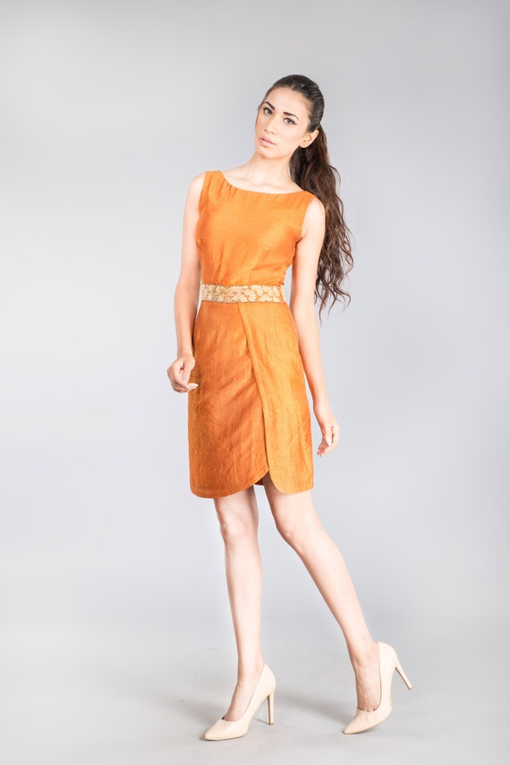 rustic orange dress