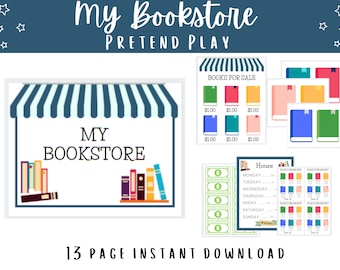 Bookstore Pretend Play Printable, Play Store, Toddler Preschool Activity, Homeschool Learning
