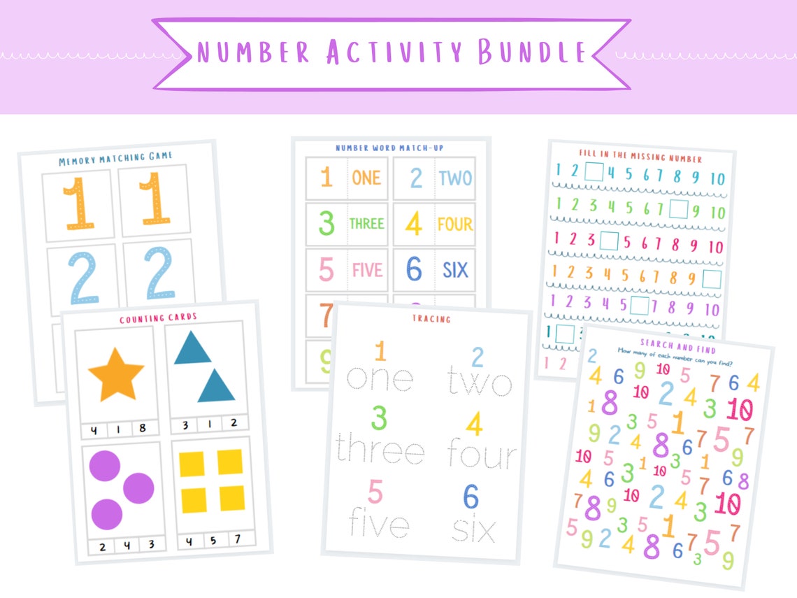 Number Recognition Preschool Activity Bundle Printable, Toddler and ...