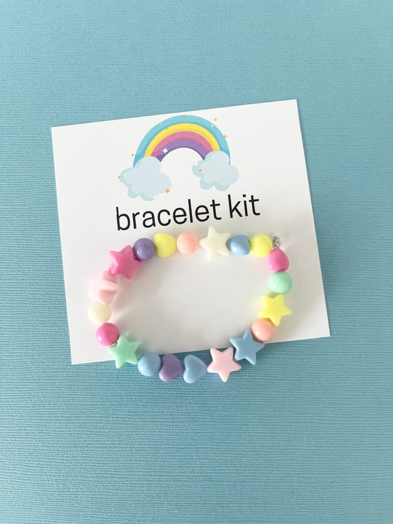 Rainbow Party Favor DIY Bracelet Kit for Girls Rainbow Party Etsy