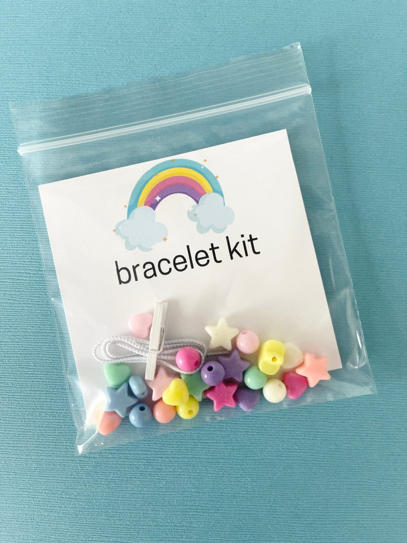 Rainbow Party Favor DIY Bracelet Kit for Girls Rainbow Party Etsy