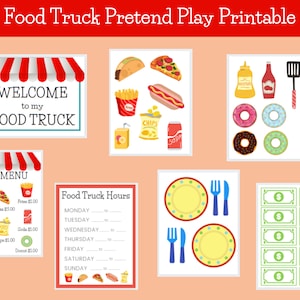 Food Truck Printable, Toddler Pretend Play, Digital Food Truck Activity Play Set