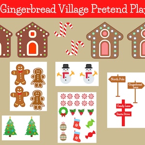 Gingerbread House Printable Activity, Toddler Pretend Play, Digital Gingerbread House printable pretend play