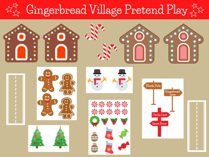 Gingerbread House Printable Activity, Toddler Pretend Play, Digital ...