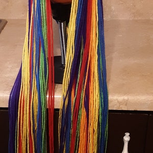 Rainbow yarn wig