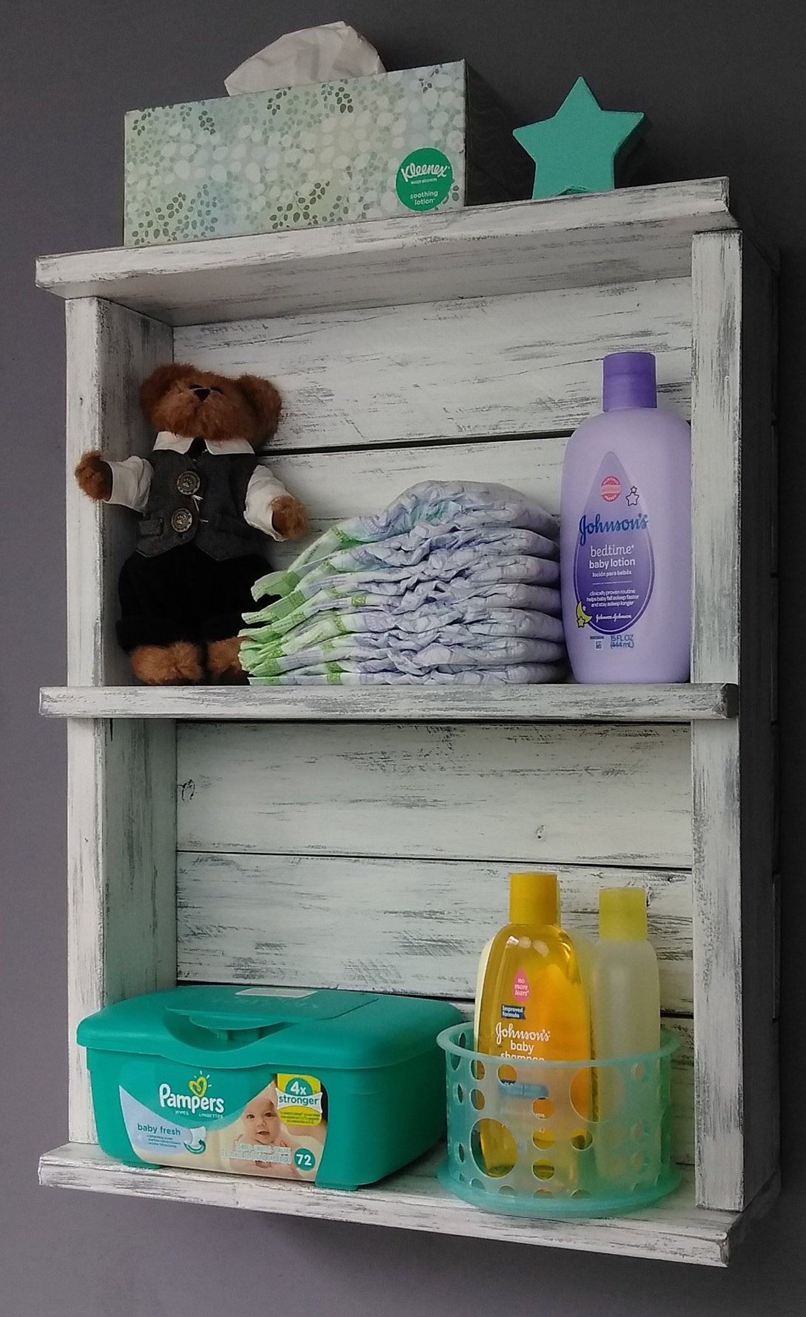 Small Bathroom Shelf for Towels Rustic White Bathroom Shelf | Etsy