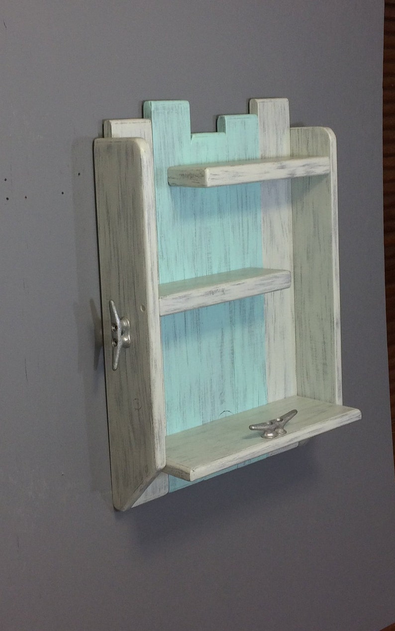 Coastal Shelf With Towel Hooks Bathroom Shelf With Cleats 3 Etsy