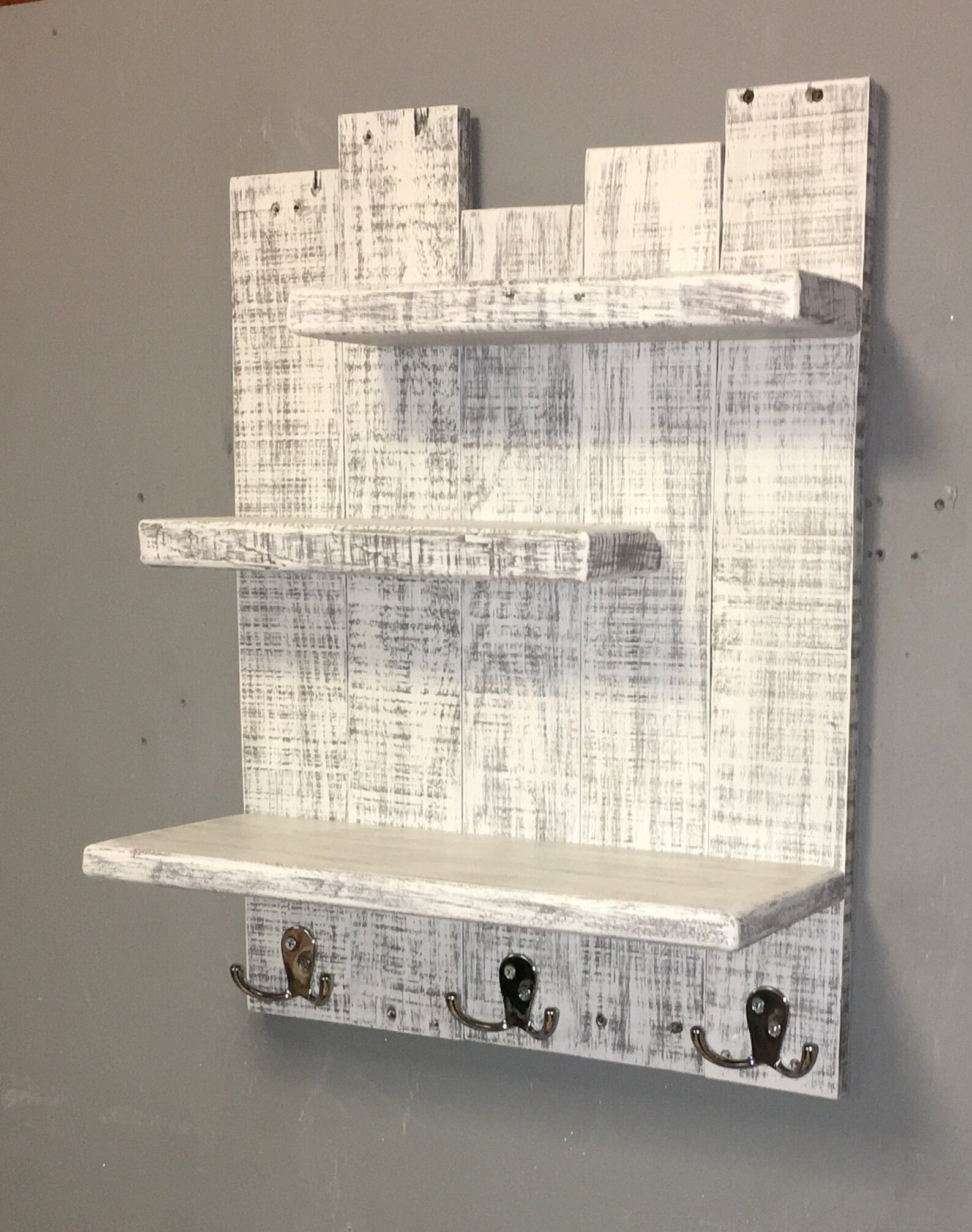 Rustic White Bathroom Shelves Beach Bathroom Shelf Above Etsy