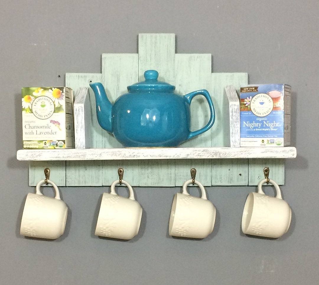 Nautical Wall Shelf for a Bathroom, Accent Shelf for a Kitchen, Display Shelf With Hooks for