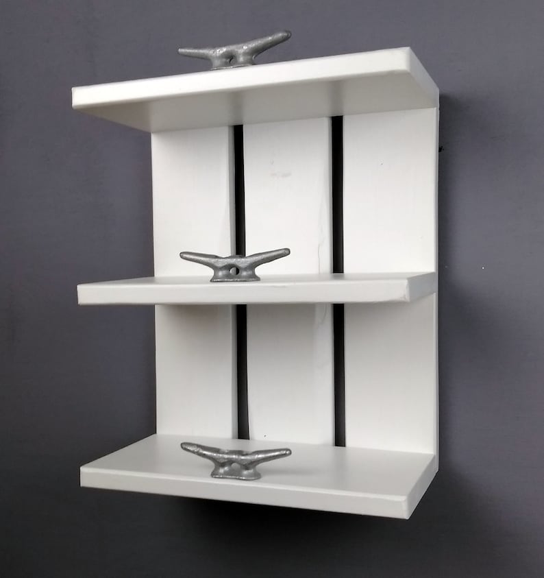 Solid White Open Shelving Unit Wood Shelves With Dock Cleats Etsy