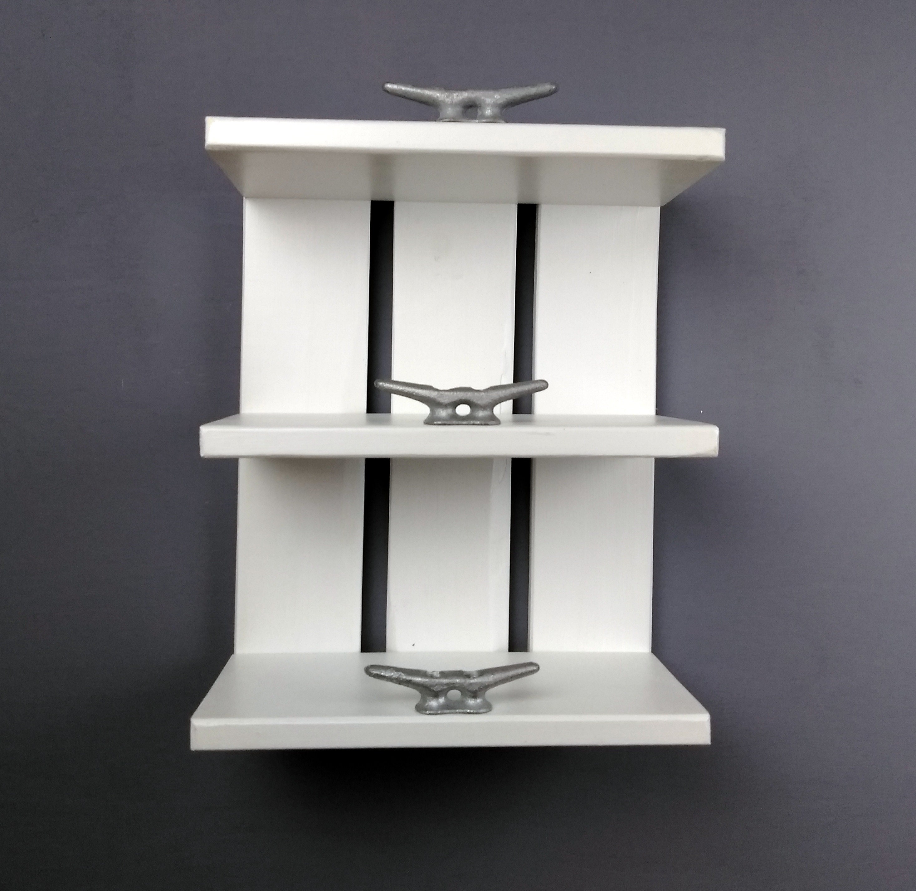 Solid White Open Shelving Unit Wood Shelves With Dock Cleats Etsy