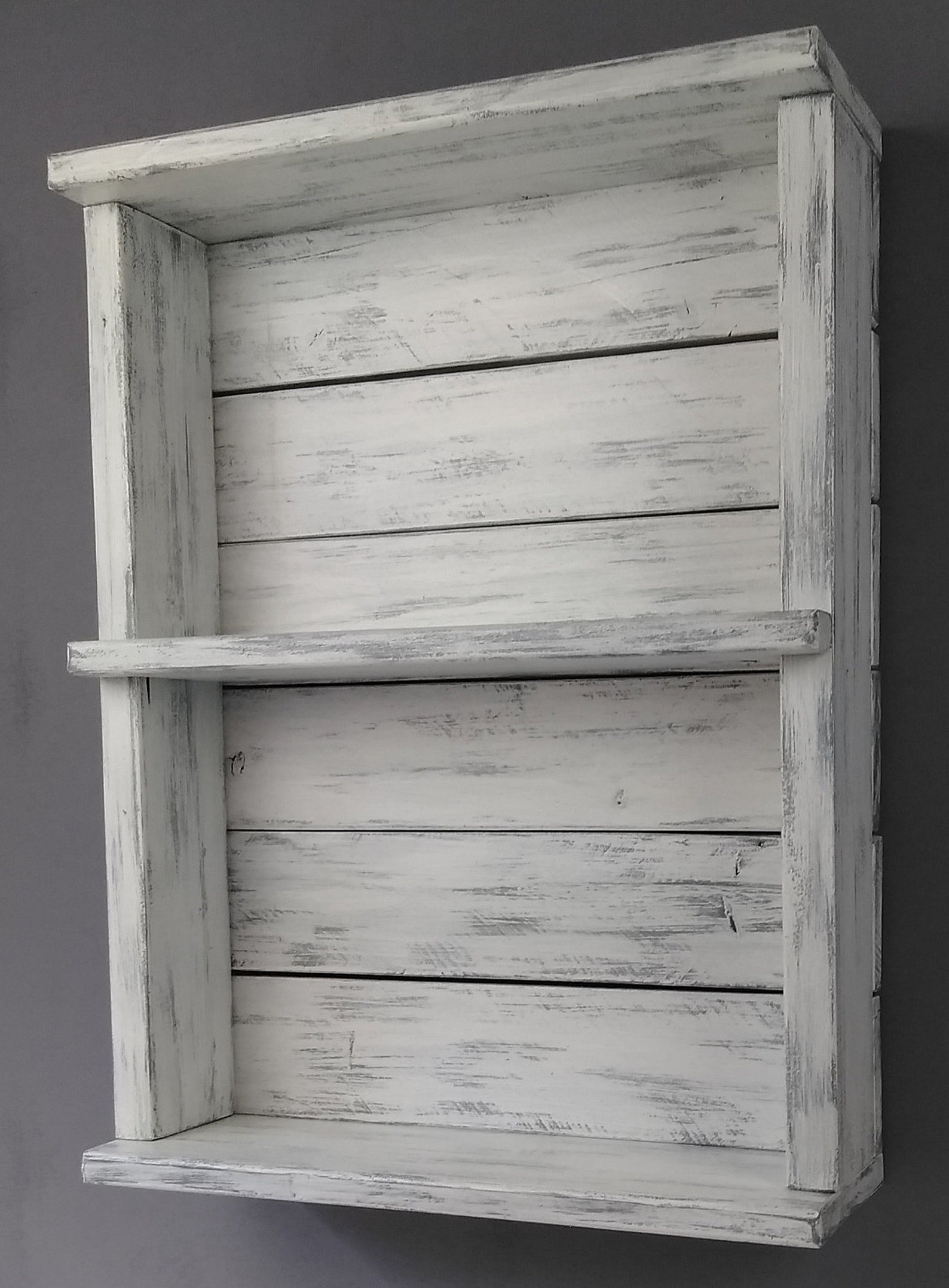 Small Bathroom Shelf for Towels Rustic White Bathroom Shelf Etsy