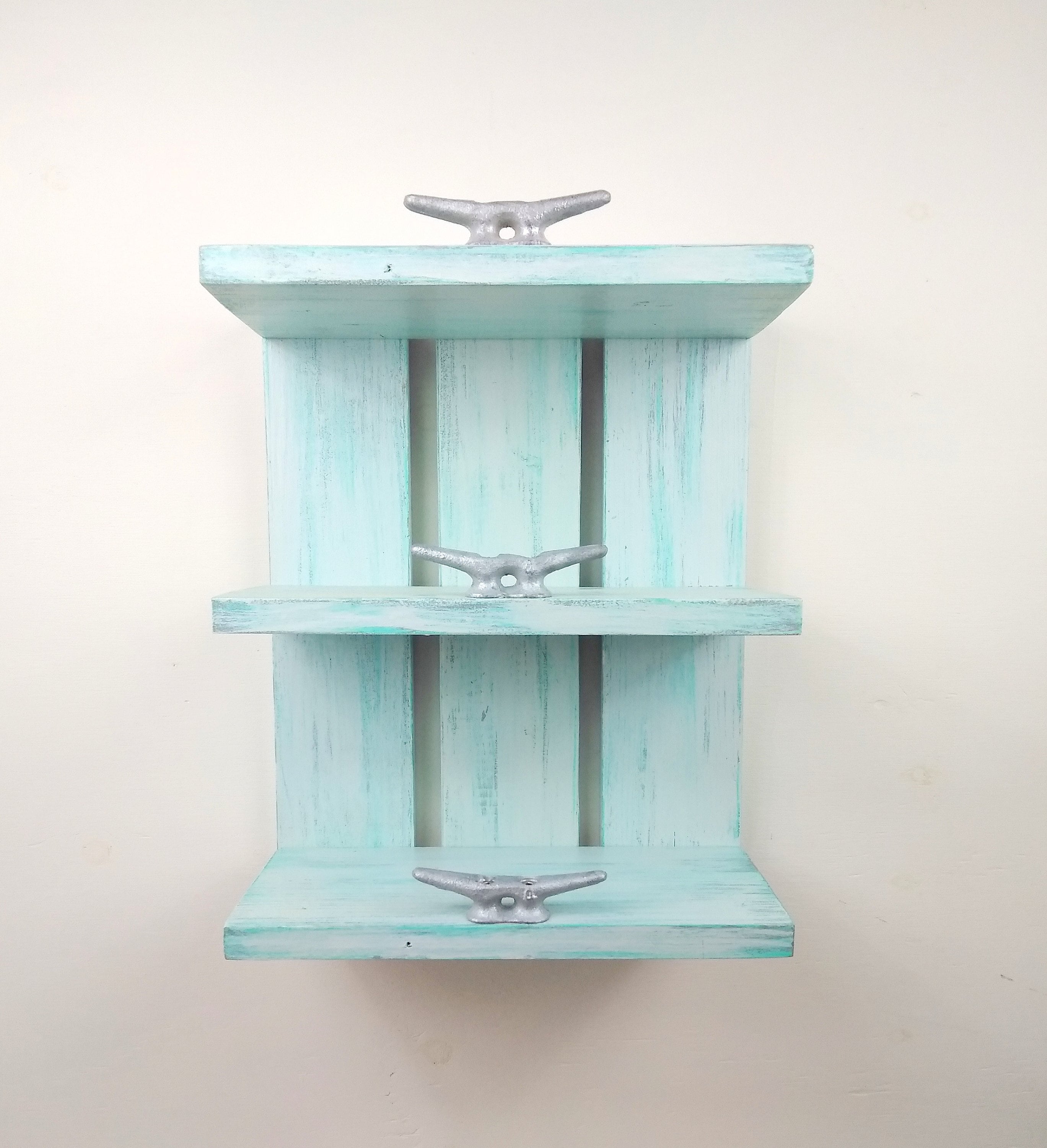 Wooden Beach Wall Decorrolled Towel Rack With Boat Etsy