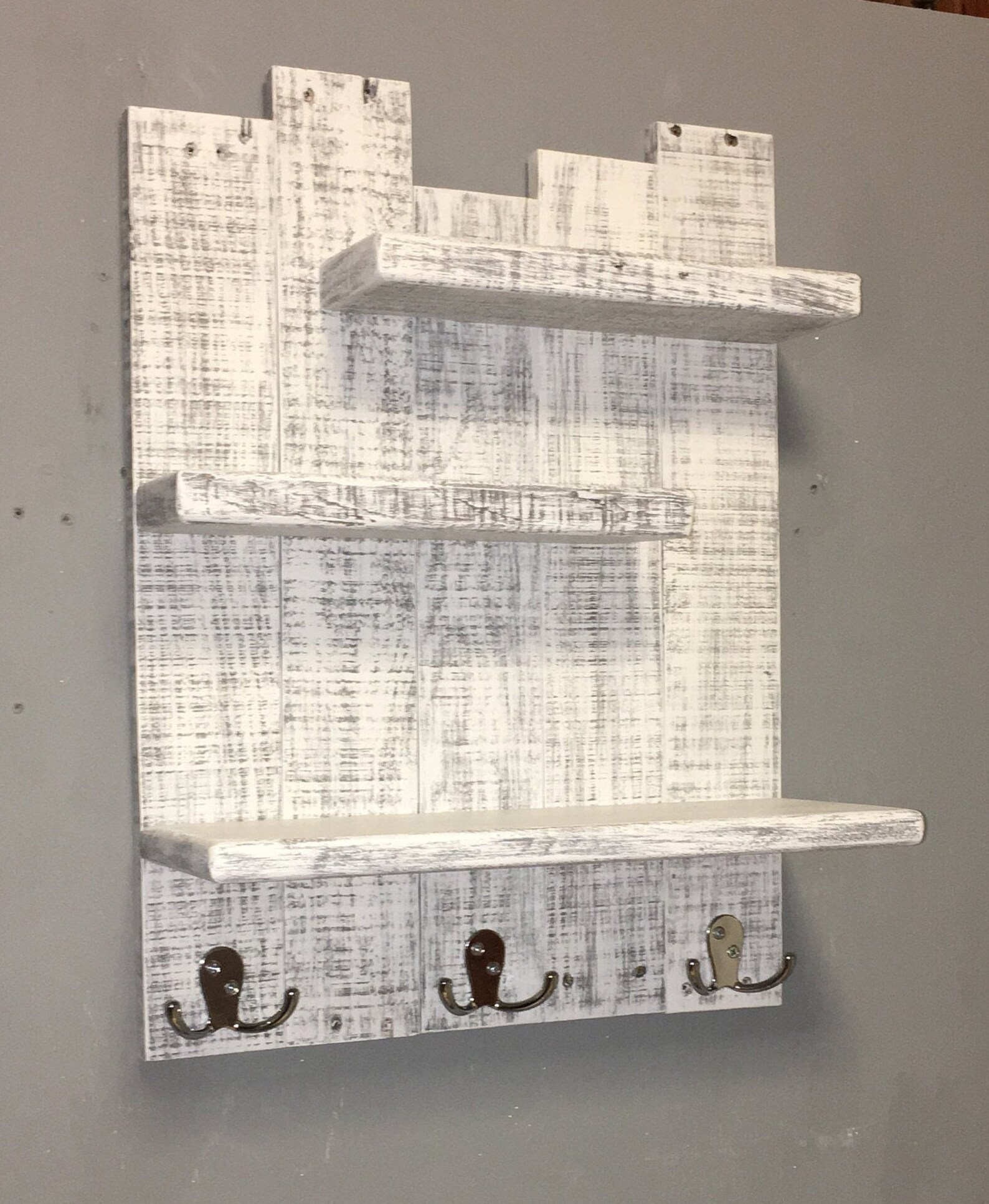 Rustic White Bathroom Shelves Beach Bathroom Shelf Above Etsy