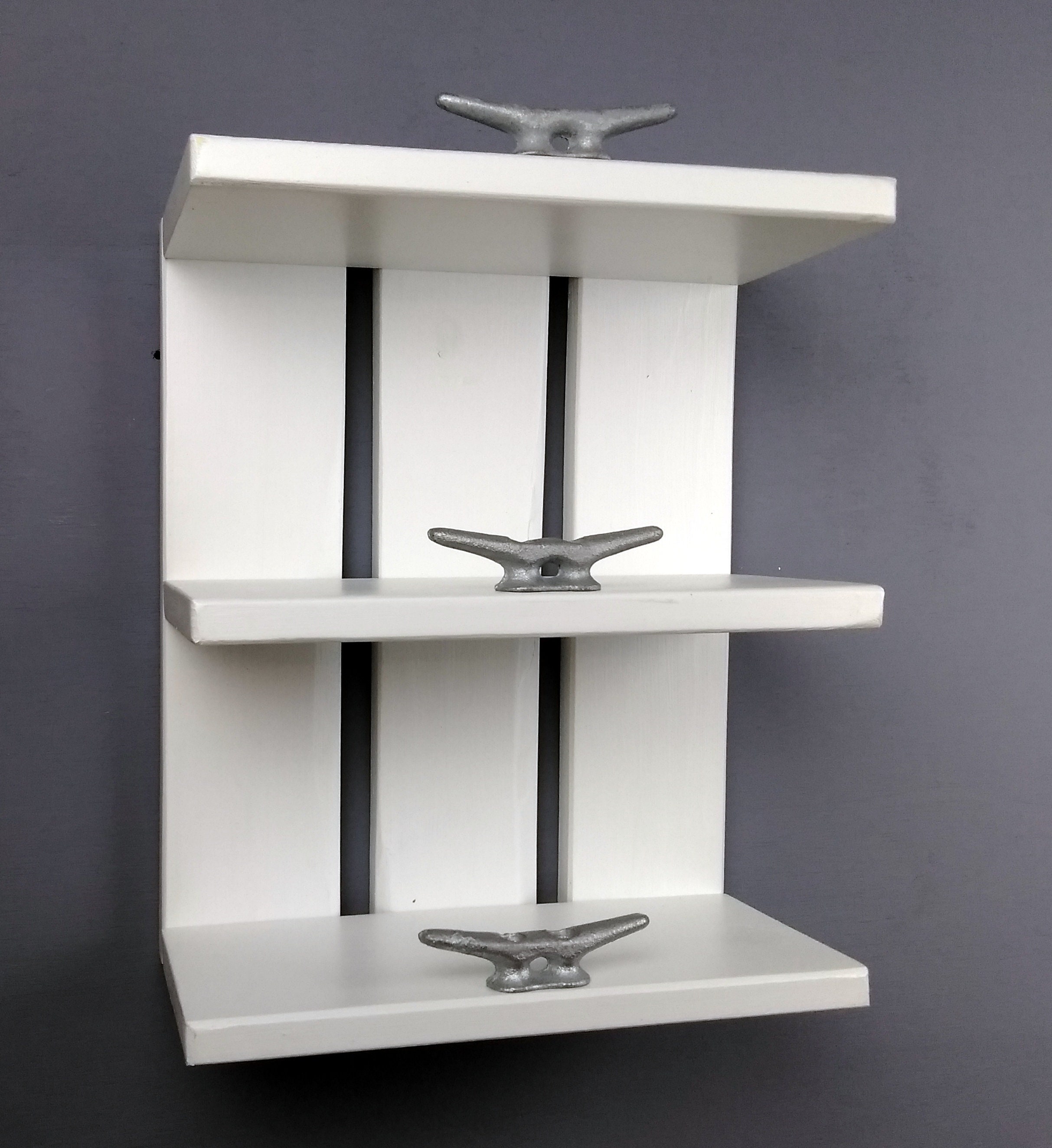 Solid White Open Shelving Unit Wood Shelves With Dock Cleats Etsy