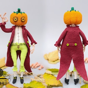 0041 Pumpkin Crochet Pattern - Mister Pumpkin Halloween toy decoration - Pdf file by Alexandra Simba Etsy
