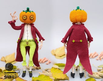 0041 Crochet Pattern - Mister Pumpkin Halloween toy decoration - Pdf file by Alexandra Simba Etsy