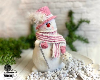 0035 Crochet Pattern - Snowman with different hats  - Pdf file by Julia Ogol Etsy