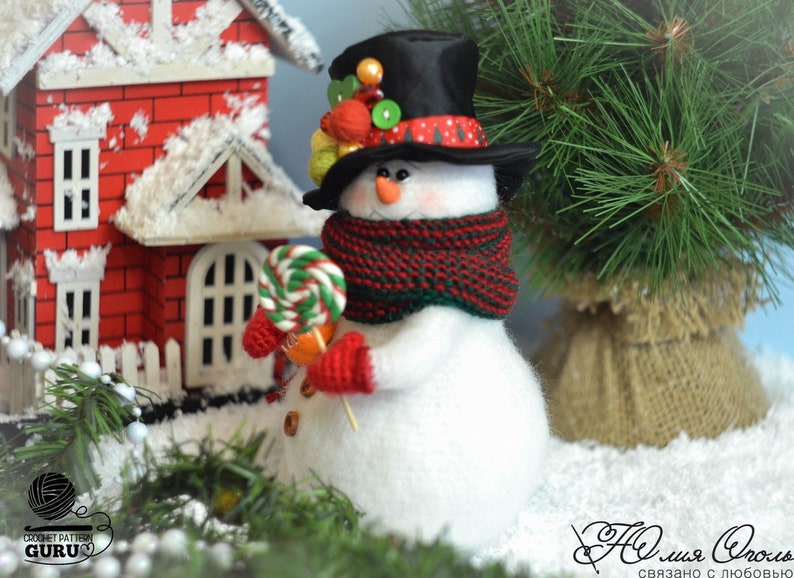 Pdf file by Julia Ogol Etsy 0035 Crochet Pattern Snowman with different hats