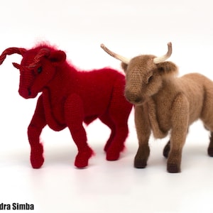 0031 Highland cow Crochet Pattern - Realistic bull. Red flame bull and Highland bull. Cow. Pdf file by Alexandra Simba Etsy