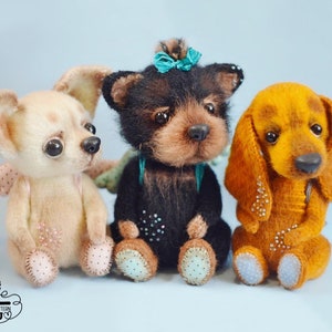 0034 Dog Crochet Pattern - 4 puppy dogs Chihuahua, Dachshund, Yorkshire Terrier, Lapdog Bichon - Pdf file by Julia Ogol Etsy