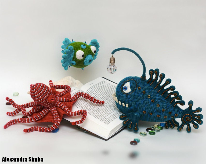 30 Octopus Crochet Patterns for Amigurumi, Plushies, Keychains, and Statement Makes 2 Octopus and Fish Crochet Pattern Set