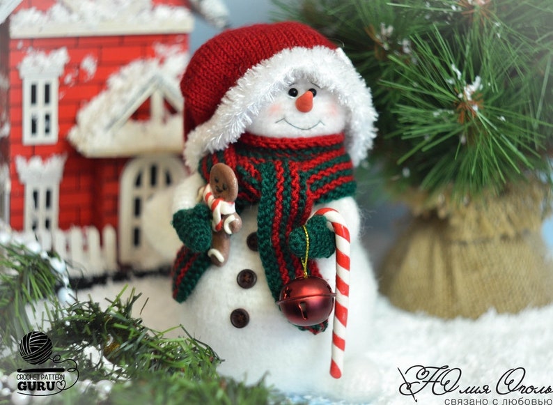 Pdf file by Julia Ogol Etsy 0035 Crochet Pattern Snowman with different hats