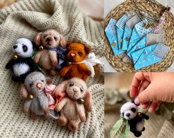 0063 Crochet Pattern - 6 toys Panda, Bear, Cat, Mouse, Dog, Rabbit, Monkey mini animals - Pdf file by Julia Ogol Etsy