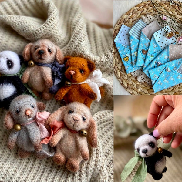 0063 Crochet Pattern - 6 toys Panda, Bear, Cat, Mouse, Dog, Rabbit, Monkey mini animals - Pdf file by Julia Ogol Etsy