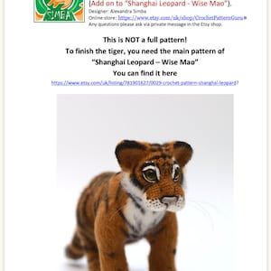 0044 Crochet Pattern Tiger Add on NOT A FULL PATTERN to 0029 Shanghai Leopard Wise Mao pattern Pdf file by Alexandra Simba Etsy image 2