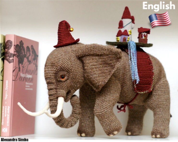 0001 Crochet Pattern - Elephant - Pdf file by Alexandra Simba Etsy