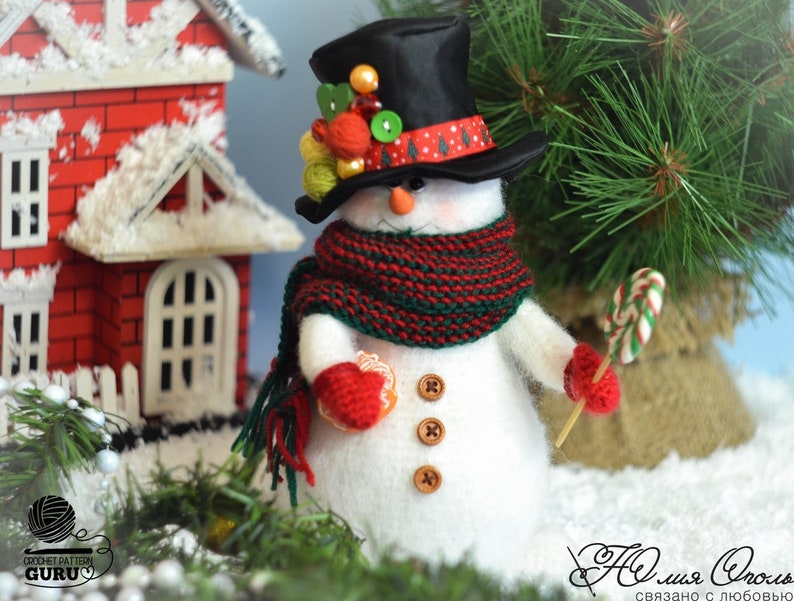 Pdf file by Julia Ogol Etsy 0035 Crochet Pattern Snowman with different hats