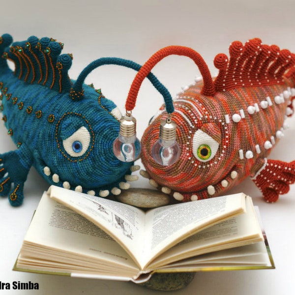 0003 Crochet Pattern - Deep-water Angler Monkfish SAM night lamp - Pdf file by Alexandra Simba Etsy