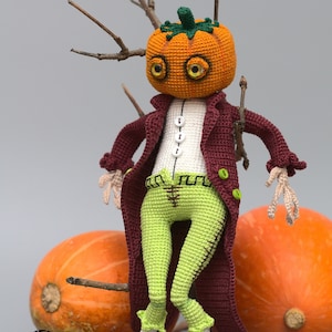 0041 Pumpkin Crochet Pattern - Mister Pumpkin Halloween toy decoration - Pdf file by Alexandra Simba Etsy