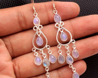 Moonstone Earring , 925 Sterling Silver , Handmade Jewelry , Dangle Earring , Gifts For Her