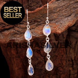 Orecchini Artigianali In Argento 925 Con Labradorite E Pietra Di Luna – Gioielli Unici CA-46