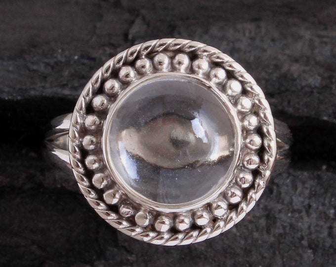 ar5521 925 Sterling Silver Handmade Designer Unisex Ring Jewelry Choose US Size Amazing Crystal Round Shape Gemstone Ring For Gift
