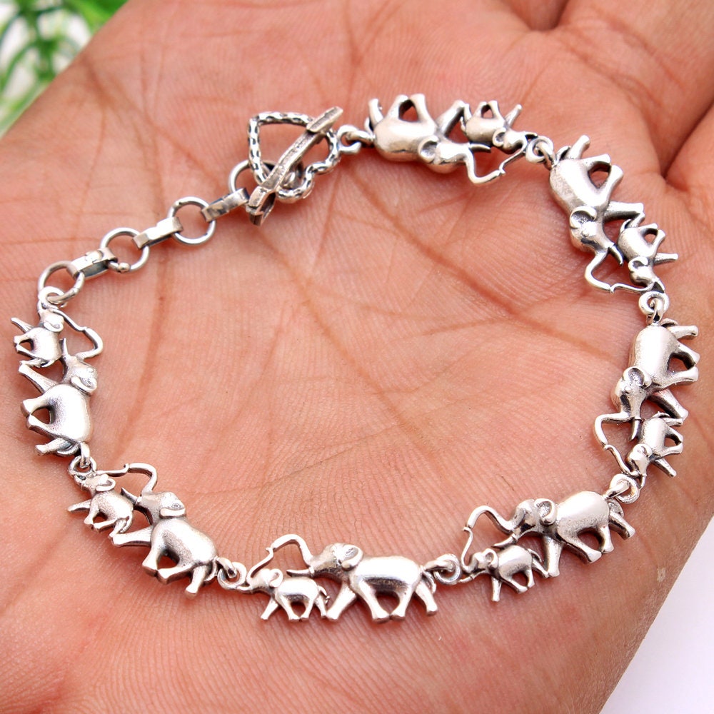Silver elephant best sale bracelet
