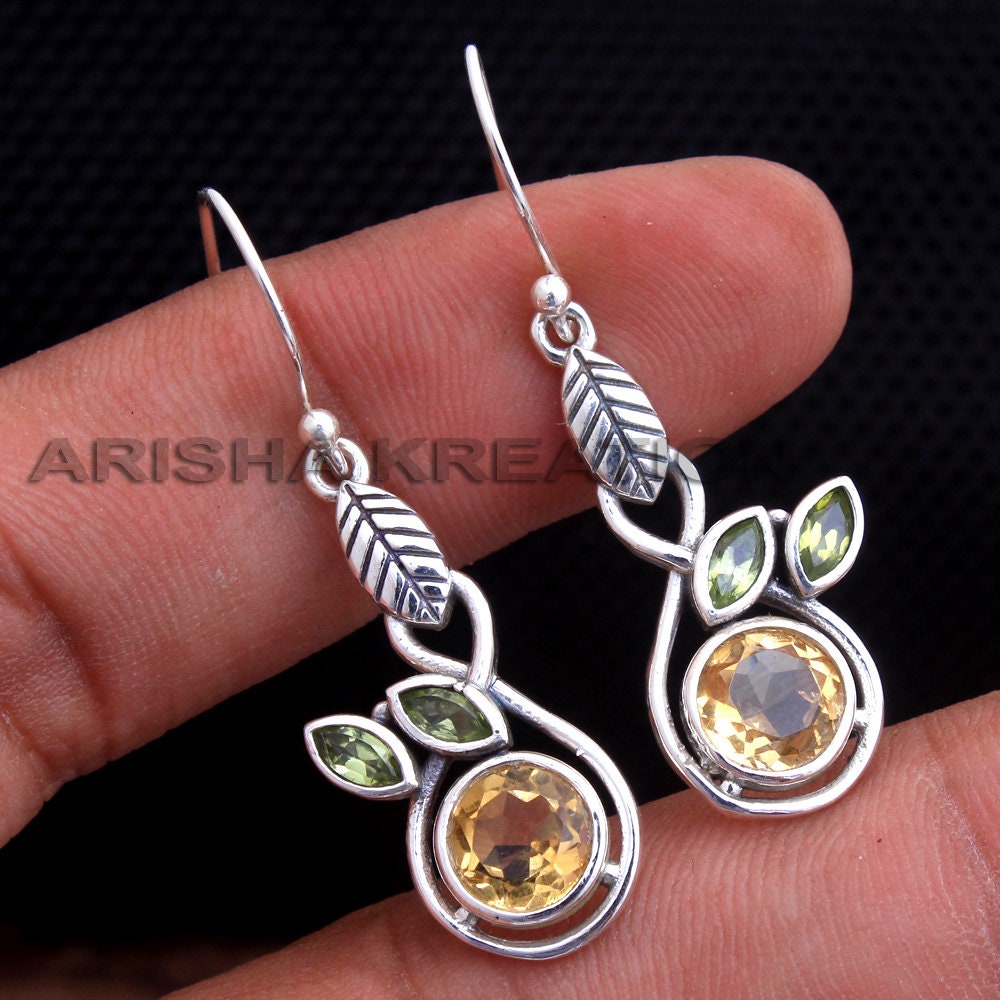 Faceted Peridot Gemstone Women Drop Dangle Earring 925 Sterling Silver Women Jewelry Designer Handmade Dangle Earring